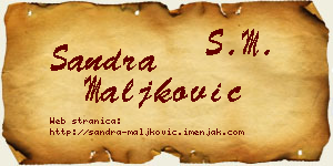 Sandra Maljković vizit kartica